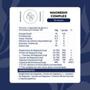 Tabla del Magnesio Complex: 2 cápsulas de 1 g, 30 porciones, 138 mg de magnesio elemental y B6