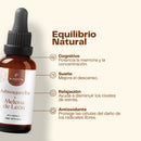 Infografía del Concentrado de Ashwagandha con Melena de León y sus áreas del fabricante