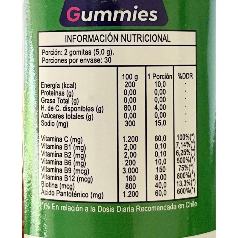 B Complex + Vitamina C Gummies Sabor Piña 60 Gomitas - Nutrapharm