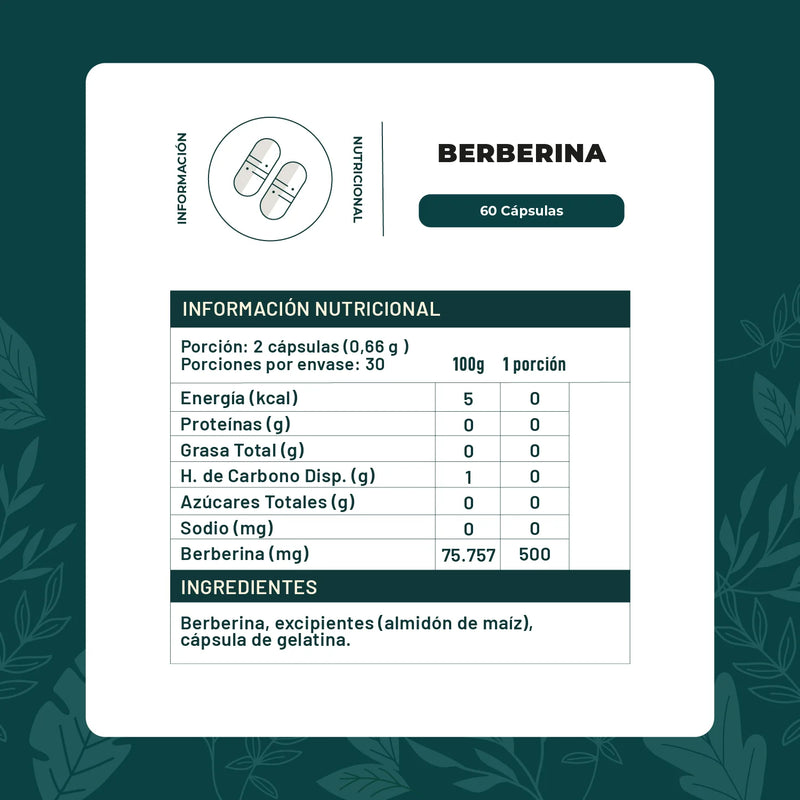 Berberina 500mg 60 Cápsulas - Karun Life