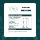 Tabla de la Berberina: porción de 2 cápsulas de 0,66 g, 30 porciones y 500 mg de berberina