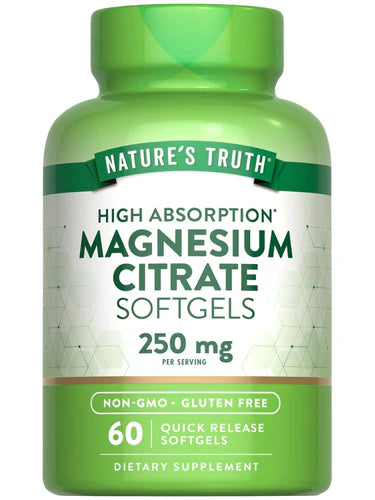 Citrato de Magnesio High Absorption 250mg 60 Cápsulas Blandas - Nature's Truth