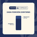 Cada porción de Cranberry: 2 cápsulas con 755 mg de cranberry y 100 mg de vitamina C