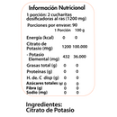 Citrato de Potasio en Polvo 1200mg 90 Porciones 108gr - Dulzura Natural