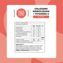 Tabla de las gomitas de Colágeno: porción de 2 gomitas, 30 porciones, 500 mg de colágeno y 100 mg de vitamina C