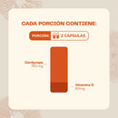 Cada porción del Cordyceps: 2 cápsulas con 760 mg de hongo y 60 mg de vitamina C