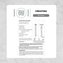 Tabla de la Creatina en gomitas: porción de 5 gomitas de 11 g, 30 porciones y 5 g de creatina