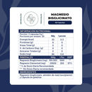 Tabla del Magnesio Bisglicinato: porción de 2 cápsulas, 30 porciones y 200 mg de magnesio elemental
