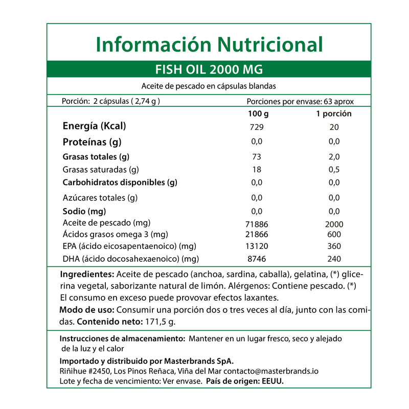 Fish Oil 2000mg Sabor Limón Natural 125 Cápsulas Blandas - Nature's Truth