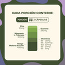 Cada porción de Focus: 2 cápsulas con 400 mg de melena de león y 200 de magnesio L-treonato