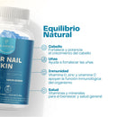 Infografía del Hair Nail Skin con sus cuatro áreas declaradas por el fabricante
