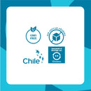 Sellos del Hair Nail Skin: GMO free, sin azúcar añadida, producto chileno y apoyo al reciclaje