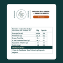 Tabla de la Pepa de Calabaza con Saw Palmeto: porción de 2 cápsulas de 0,9 g y 45 porciones