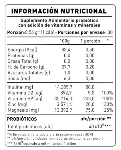 Pylorioff Probióticos 40 Bill + Vitaminas y Minerales 30 Cápsulas Vegetales - Nup!