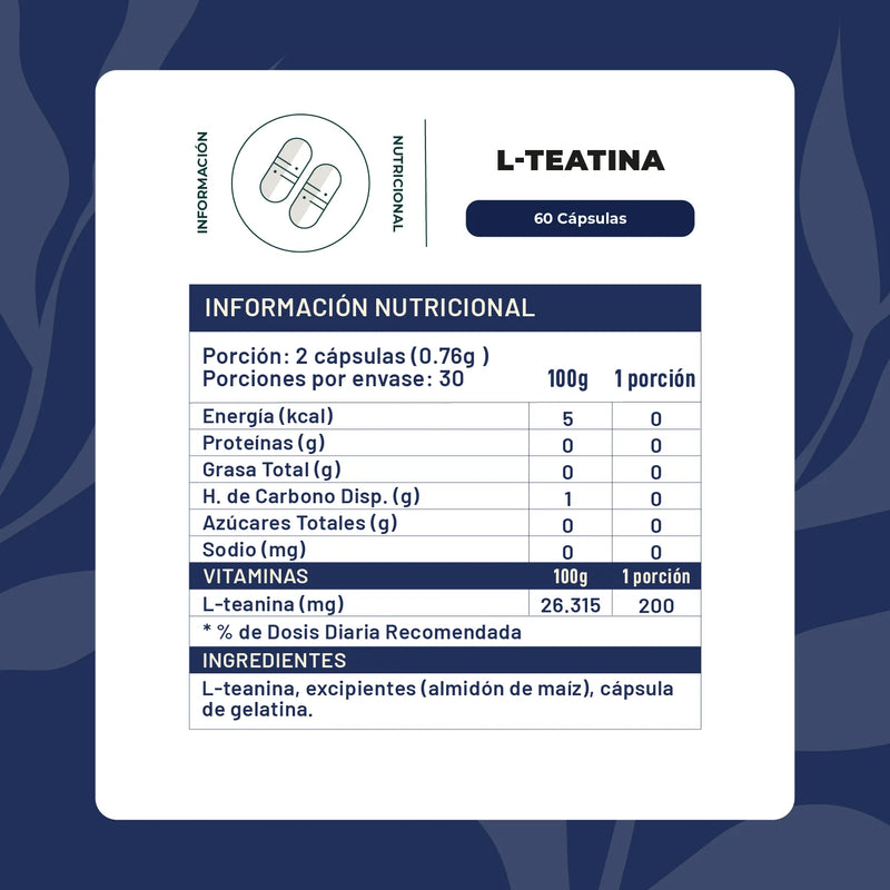 L-Teanina 200mg 60 Cápsulas - Karun Life