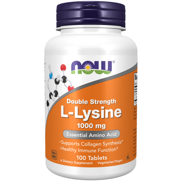 L-Lysine Lisina Doble Potencia 1000mg 100 Tabs - Now