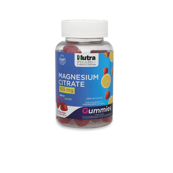 Citrato de Magnesio Gummies Frambuesa Limón 165mg 60 Gomitas - Nutrapharm