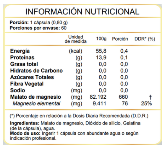 Malato de Magnesio 60 Caps - FNL