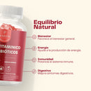 Infografía del Multivitamínico con sus cuatro áreas declaradas por el fabricante