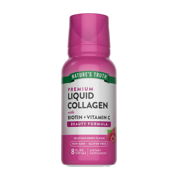Colágeno Líquido Premium con Biotina y Vitamina C (Tipo I y III) Sabor Berries 237ml - Nature's Truth