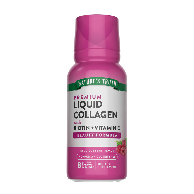 Colágeno Líquido Premium con Biotina y Vitamina C (Tipo I y III) Sabor Berries 237ml - Nature's Truth