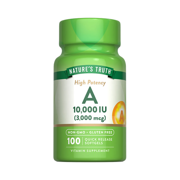 Vitamina A High Potency 10.000UI 3.000mcg 100 Cápsulas Blandas - Nature's Truth