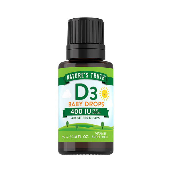 Vitamina D3 Líquida para Bebés 400UI (365 Gotas) 9.2ml - Nature's Truth