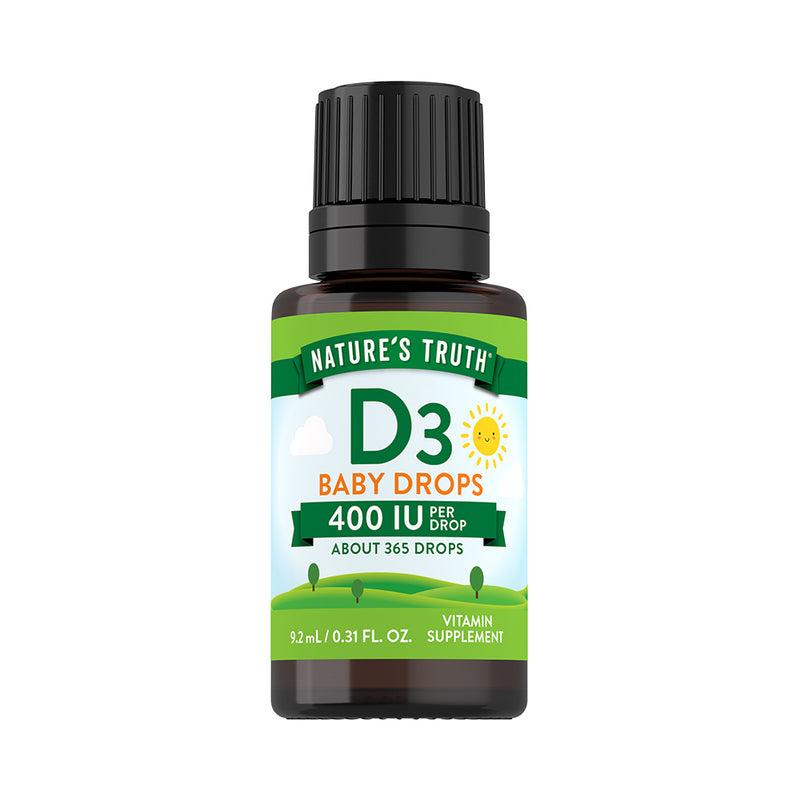 Vitamina D3 Líquida para Bebés 400UI (365 Gotas) 9.2ml - Nature's Truth