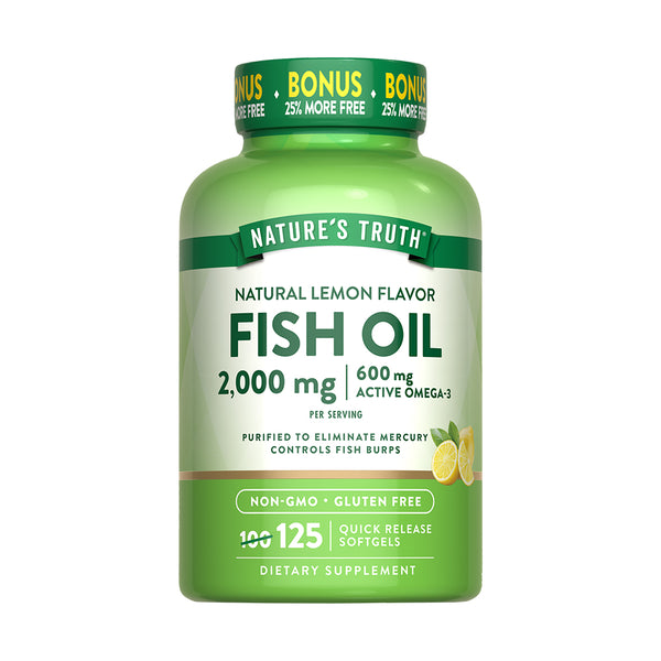 Fish Oil 2000mg Sabor Limón Natural 125 Cápsulas Blandas - Nature's Truth