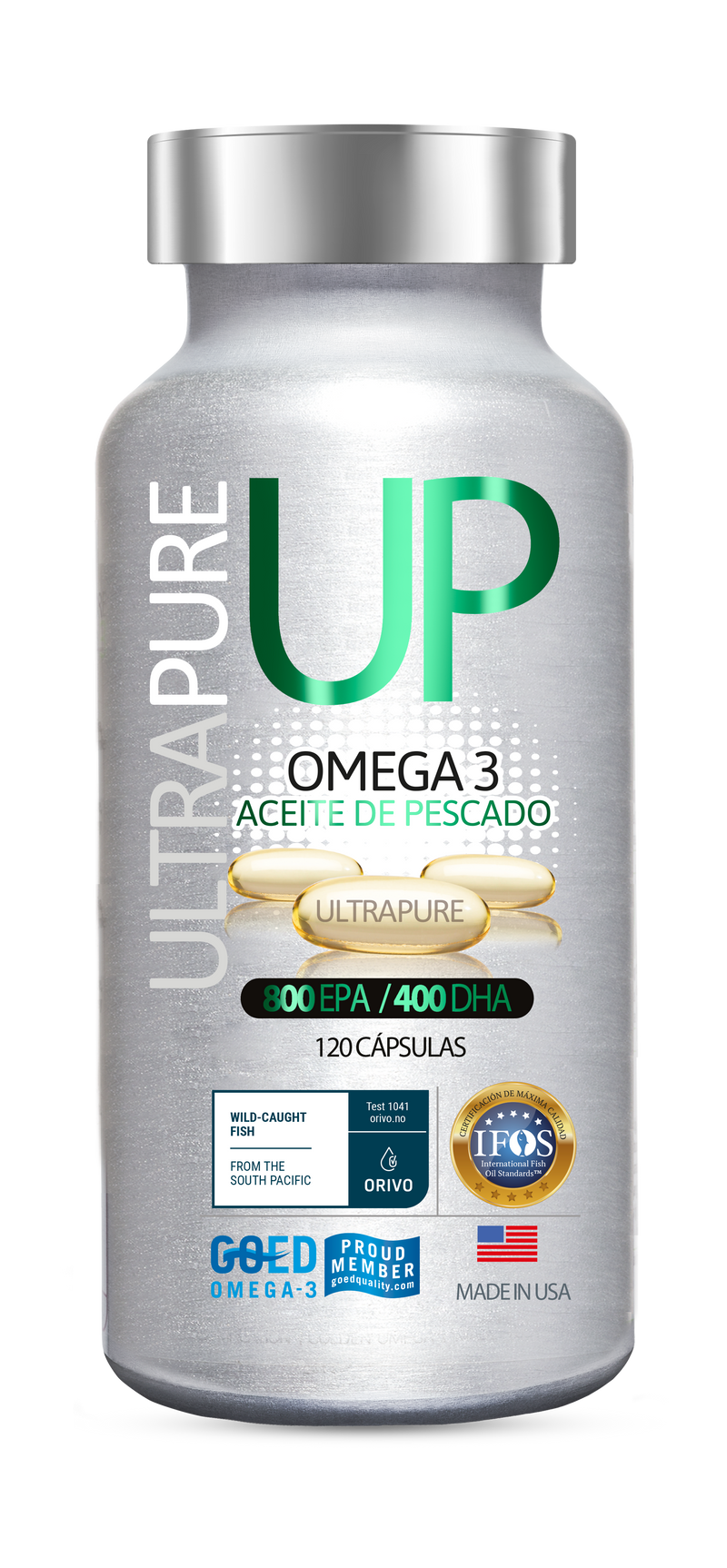Omega 3 Up UltraPure (800mg EPA / 400mg DHA) 120 Caps - Newscience