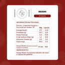 Tabla del Reishi: porción de 2 cápsulas de 1 g, 30 porciones y 500 mg de cuerpo fructífero