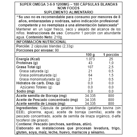 Super Omega 3-6-9 180 Softgels - Now