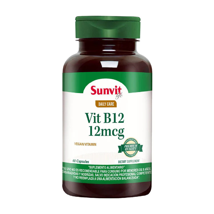 Vitamina B12 12 mcg 60 Caps - Sunvit Life