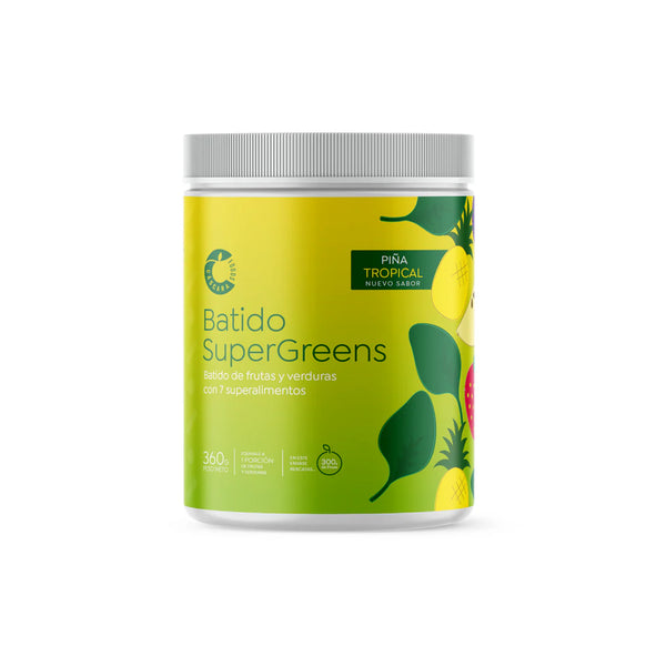 Batido SuperGreens Piña Tropical 360gr - Cáscara Foods