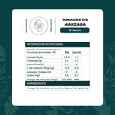 Tabla del Vinagre de Manzana: porción de 2 cápsulas, 45 porciones y 996 mg de vinagre en polvo