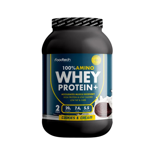 100% Amino Whey Protein Sabor Cookies & Cream 2lb - Foodtech