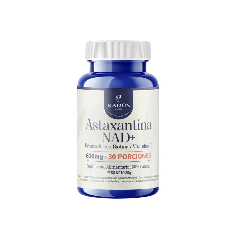 Astaxantina + NAD+ (con Biotina y Vitamina C) 610mg 60 Caps - Karun Life