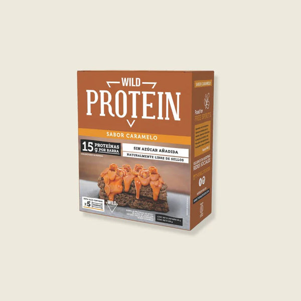 Barritas Wild Protein Sabor Caramelo 5 Unidades - Wild Foods