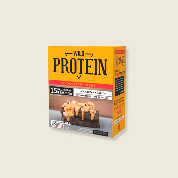 Barritas Wild Protein Sabor Chocolate Maní 5 Unidades - Wild Foods