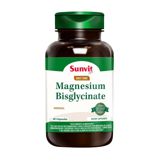 Bisglicinato de Magnesio 60 Cápsulas - Sunvit Life