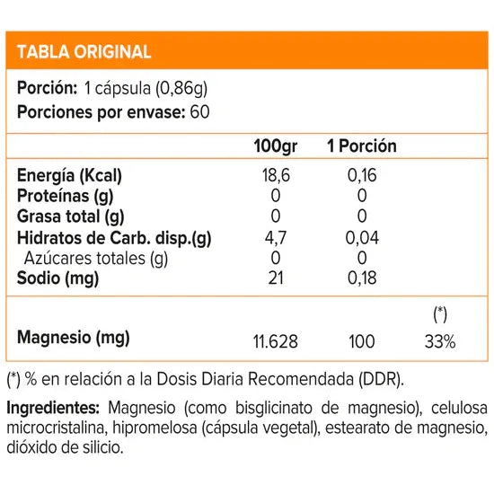 Bisglicinato de Magnesio 60 Cápsulas - Sunvit Life