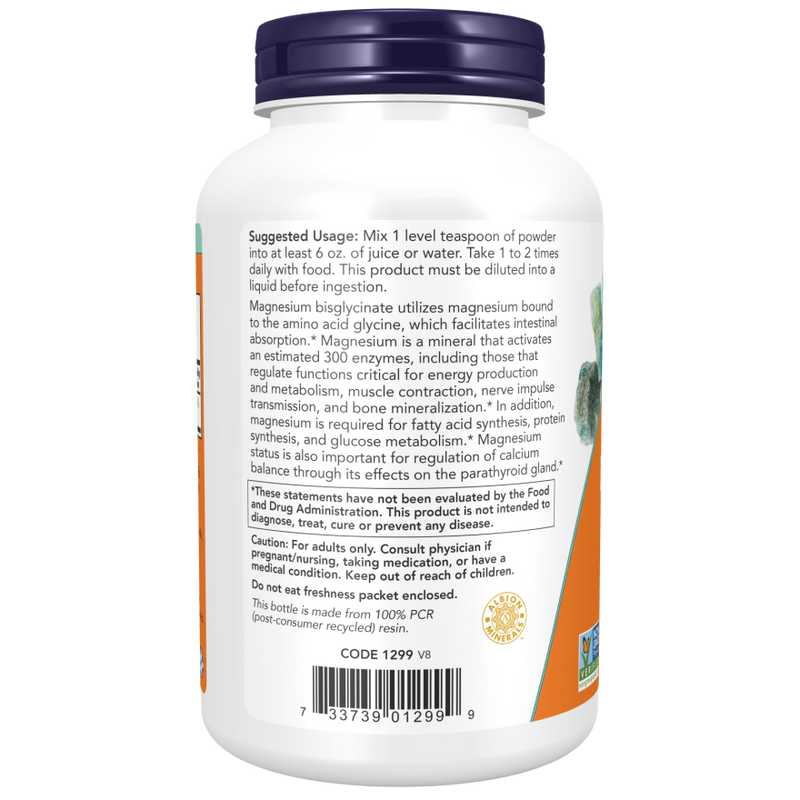 Bisglicinato de Magnesio Powder (Polvo) 227gr - Now