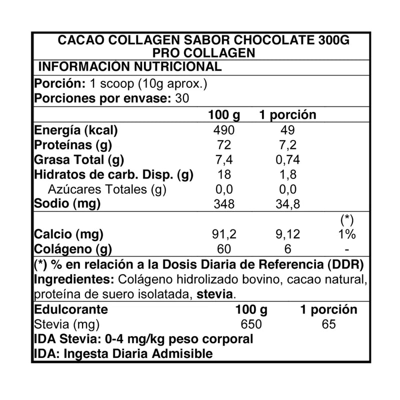 Cacao Collagen Colágeno Bovino 300gr - Pro Collagen