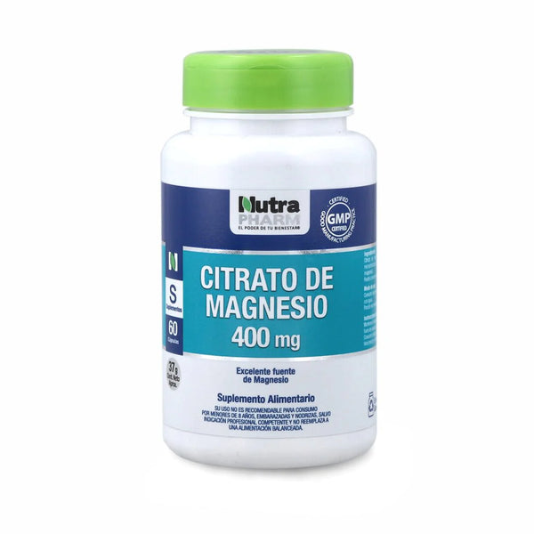 Citrato de Magnesio Premium 400mg 60 Caps - Nutrapharm