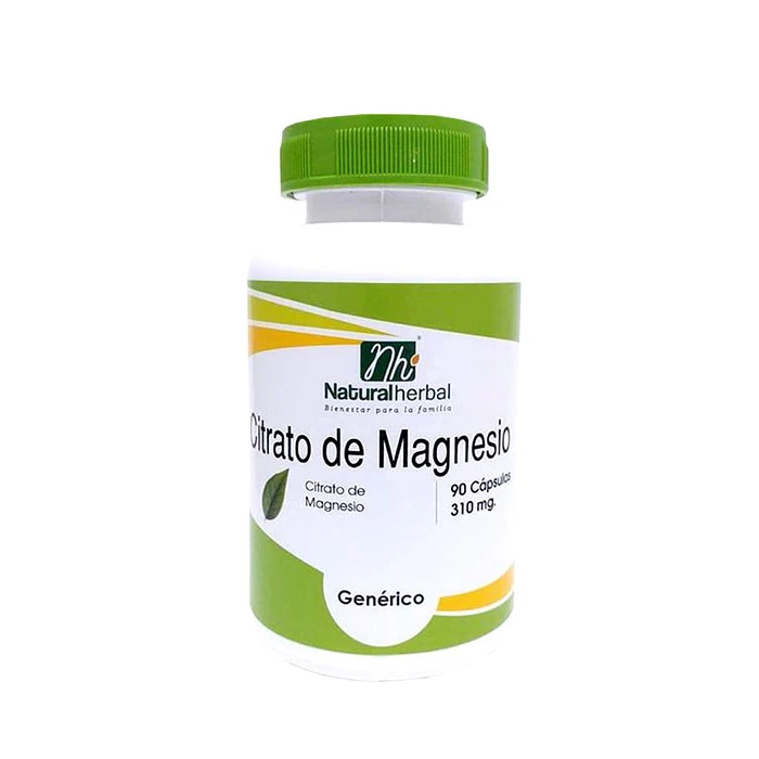 Citrato de Magnesio 310mg 90 Caps - Natural Herbal