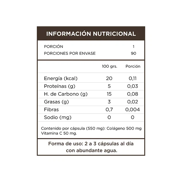 Colágeno Hidrolizado + Vitamina C 550mg 90 Caps - Karun Life