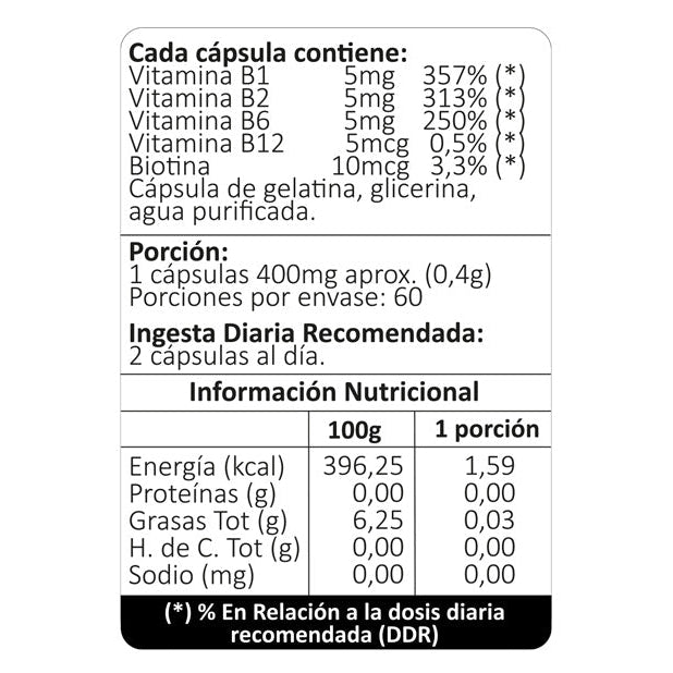 Complejo B + Biotina 60 Caps Blandas - Avanti