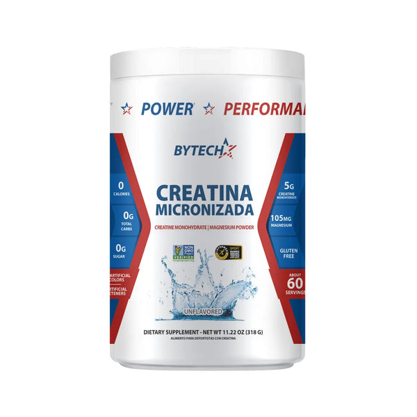 Creatina Micronizada + Magnesio Sin Sabor 318gr - Bytech