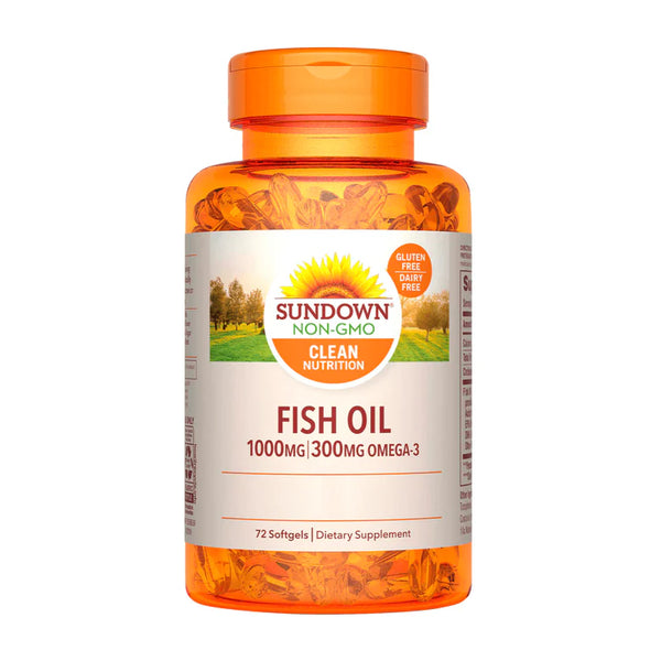 Fish Oil 1000mg 72 Softgels - Sundown Naturals