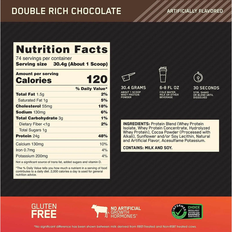 Gold Standard 100% Whey Protein Chocolate 5lb - Optimum Nutrition